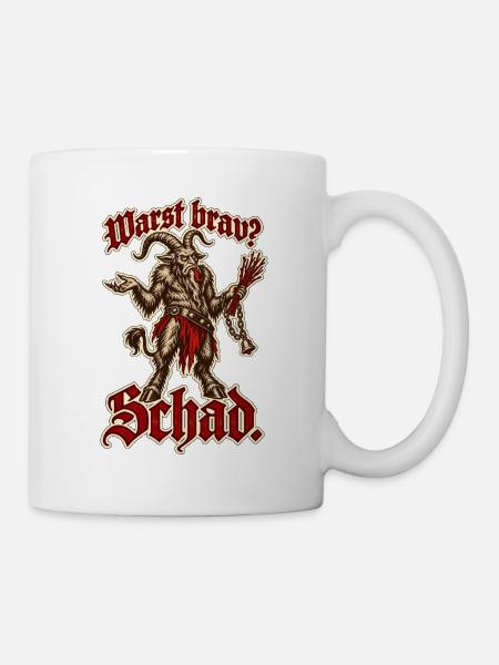 Krampus Warst brav Schad - Tasse - Weiß