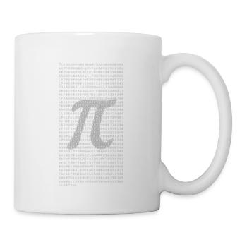 Pi Zahlenblock mit dezentem π Symbol – Mathematik  - Tasse - Weiß - Rechts