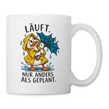 Lustige Ente – Anders als geplant - Tasse - Weiß - Rechts