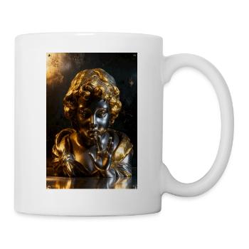 Goldene Shush-Cherub-Büste - Tasse - Weiß - Rechts