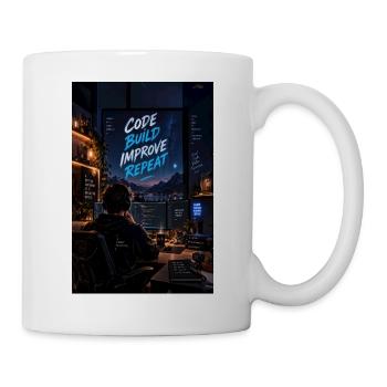 Code Build Improve Repeat Night Dev Studio - Tasse - Weiß - Rechts