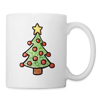 Verspielter Weihnachtsbaum - Tasse - Weiß - Rechts