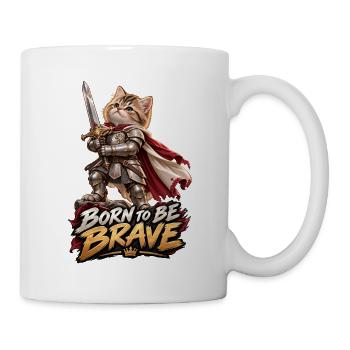 Knight Kitten – Geboren Tapfer - Tasse - Weiß - Rechts