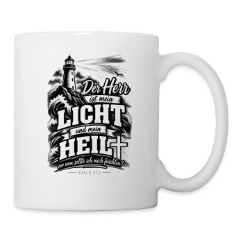 Der Herr ist mein Licht und mein Heil – Psalm 27,1 - Tasse - Weiß - Rechts