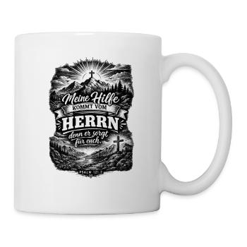 Meine Hilfe kommt vom Herrn – Psalm 121,2 - Tasse - Weiß - Rechts