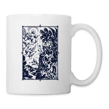 Drachenepos im Sternenrahmen - Tasse - Weiß - Rechts