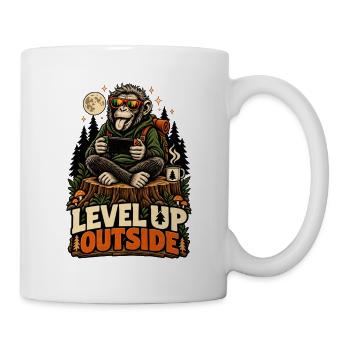 Outside Level Up Gaming Affe Outdoor Gamer - Tasse - Weiß - Rechts