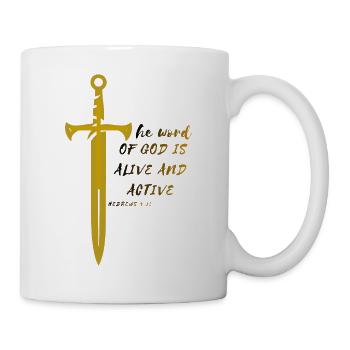 Schärfer als jedes zweischneidige Schwert - Tasse - Weiß - Rechts