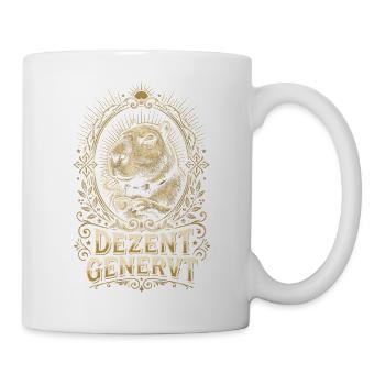 Dezent Genervtes Capybara Mit Kaffee Spruch - Tasse - Weiß - Rechts