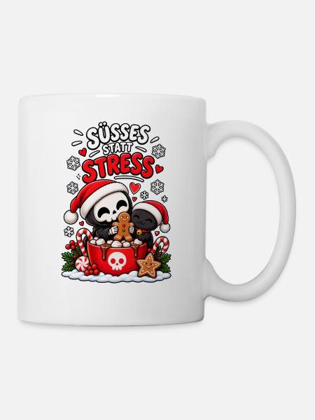 Süßes statt Stress Weihnachten - Tasse - Weiß