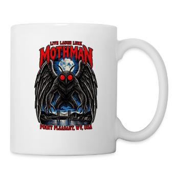 Mothman bei Nacht - Tasse - Weiß - Rechts