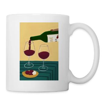 Weinabend zu zweit: Gläser & Käse - Tasse - Weiß - Rechts