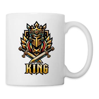 Königskrone mit Doppelschwertern - Tasse - Weiß - Rechts