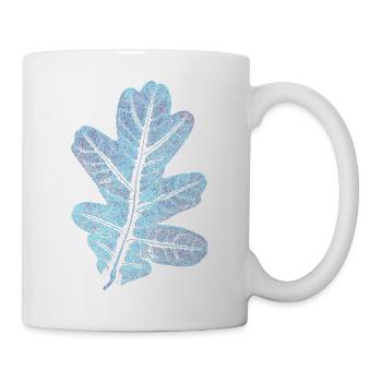 Eichenblatt - Botanik Druck / Blatt - Tasse - Weiß - Rechts