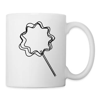 Zuckerwatte handgezeichnet - Tasse - Weiß - Rechts