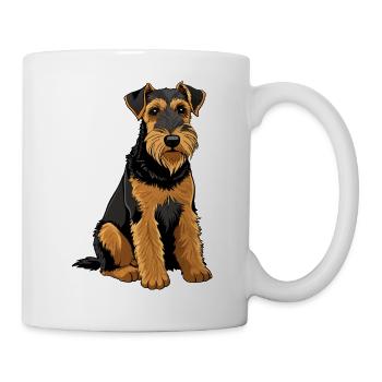 Airedale Terrier-Hund - Tasse - Weiß - Rechts