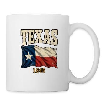 Texas 1845 Vintage Flagge - Tasse - Weiß - Rechts