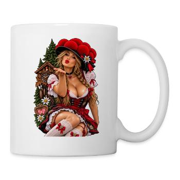 Black Forest Hexe Mit Rabe Und Vollmond - Tasse - Weiß - Rechts