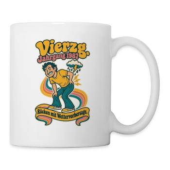 Vierzg Jahrgang 1987 Rücken - Tasse - Weiß - Rechts