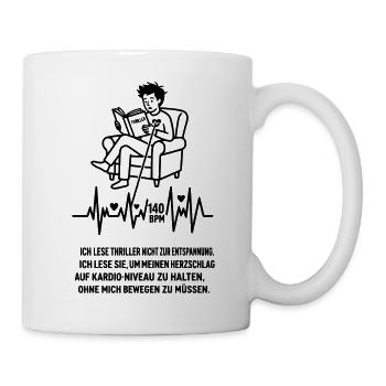 Thriller Leser Kardio Sport Herzsport - Tasse - Weiß - Rechts