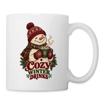 Cozy Winter Drinks Schneemann - Tasse - Weiß - Rechts