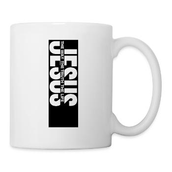 JESUS Vertikal: Weg Wahrheit Leben - Tasse - Weiß - Rechts
