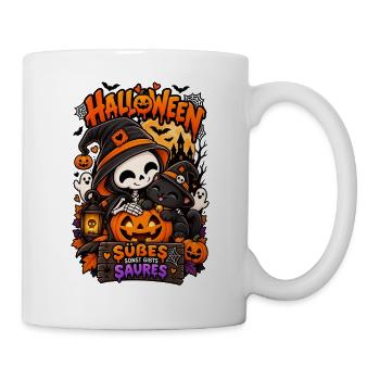 Kuschelhalloween Kürbisfreunde - Tasse - Weiß - Rechts