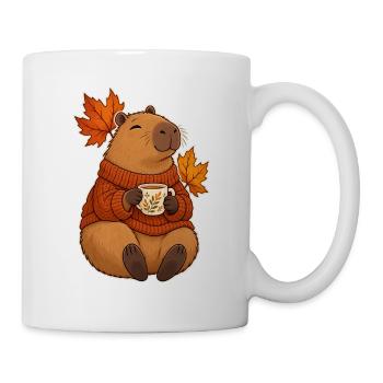 Capybara im Pullover mit einer Tasse Tee - Tasse - Weiß - Rechts