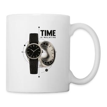 Zeitrelativität Uhr und Wurmloch - Tasse - Weiß - Rechts