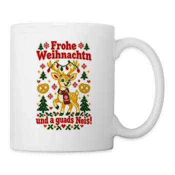 Frohe Weihnachtn a guads Neis - Tasse - Weiß - Rechts