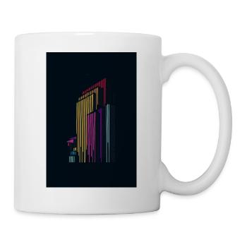 Urban Skyline – Bunte Linienkunst im modernen Stil - Tasse - Weiß - Rechts