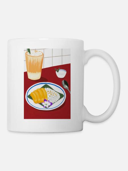 Mango Sticky Rice - Thai Street Food - Tasse - Weiß
