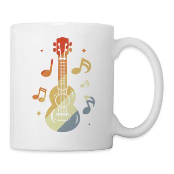Ukulele Vintage-Look - Tasse - Weiß - Rechts
