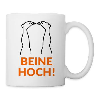 Motivation Beine Hoch - Tasse - Weiß - Rechts