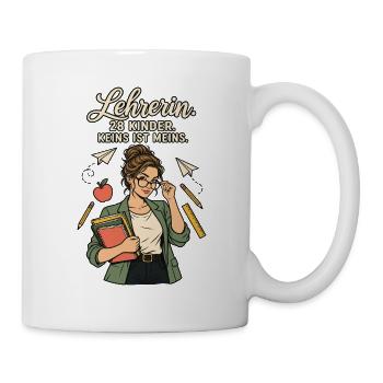 Lehrerin 28 Kinder keins meins - Tasse - Weiß - Rechts