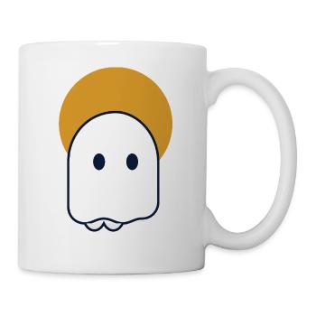 Moon Ghost – Minimaler Geist in Mondsichel - Tasse - Weiß - Rechts