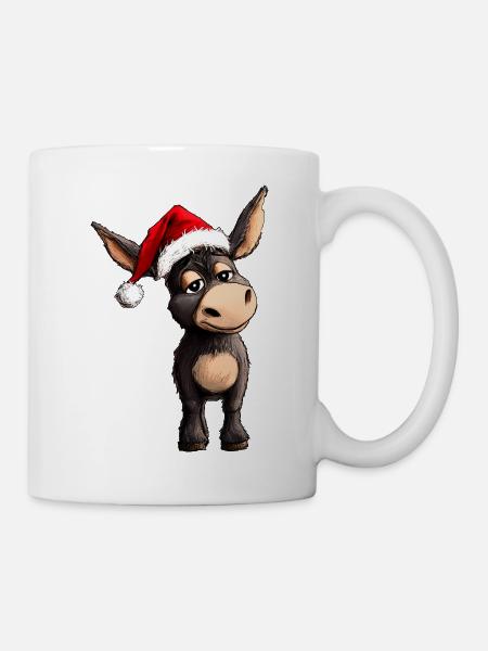 Esel Weihnachten - Tasse - Weiß