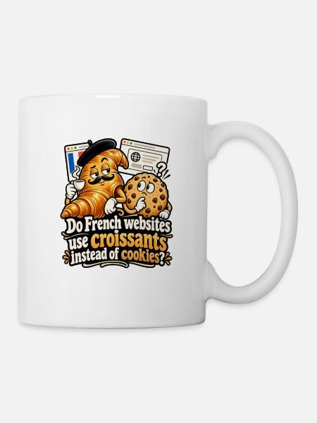 Croissants statt Cookies im Webdesign - Tasse - Weiß