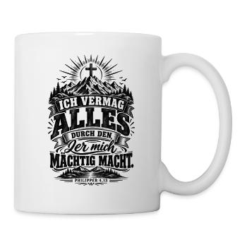 Ich vermag alles – Philipper 4,13 - Tasse - Weiß - Rechts