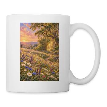 Wildblumen im goldenen Abendlicht - Tasse - Weiß - Rechts