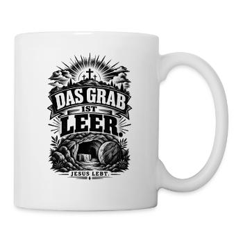 Das Grab ist leer – Jesus lebt - Tasse - Weiß - Rechts