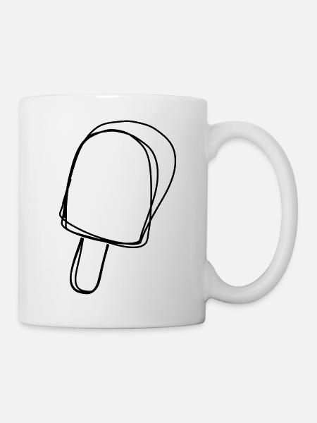 Stieleis handgezeichnet - Tasse - Weiß