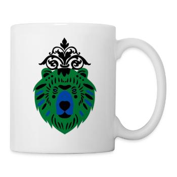 Bär in Grün-Blau - Tasse - Weiß - Rechts