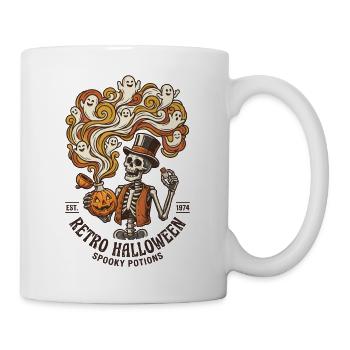 Retro Halloween Skelett-Gruseltränke - Tasse - Weiß - Rechts