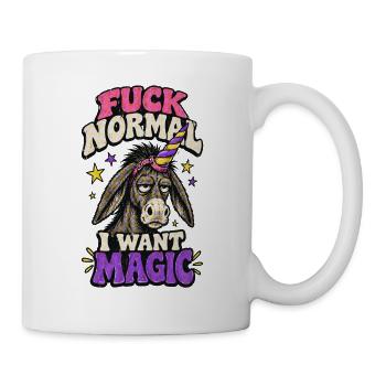 Scheiß auf Normal – ich will Magie - Tasse - Weiß - Rechts