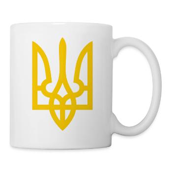 Tryzub Ukraine – Ukrainisches Dreizack-Emblem - Tasse - Weiß - Rechts