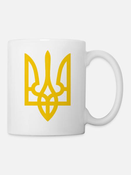 Tryzub Ukraine – Ukrainisches Dreizack-Emblem - Tasse - Weiß