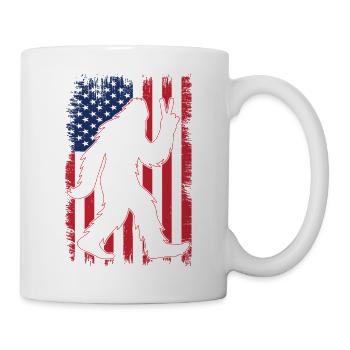 American Flag Bigfoot Yeti Patriotic Forest - Tasse - Weiß - Rechts