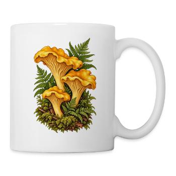 Pfifferlinge mit Farn - Tasse - Weiß - Rechts