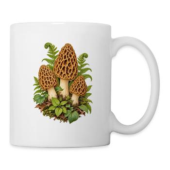 Morcheln im Frühlingswald - Tasse - Weiß - Rechts